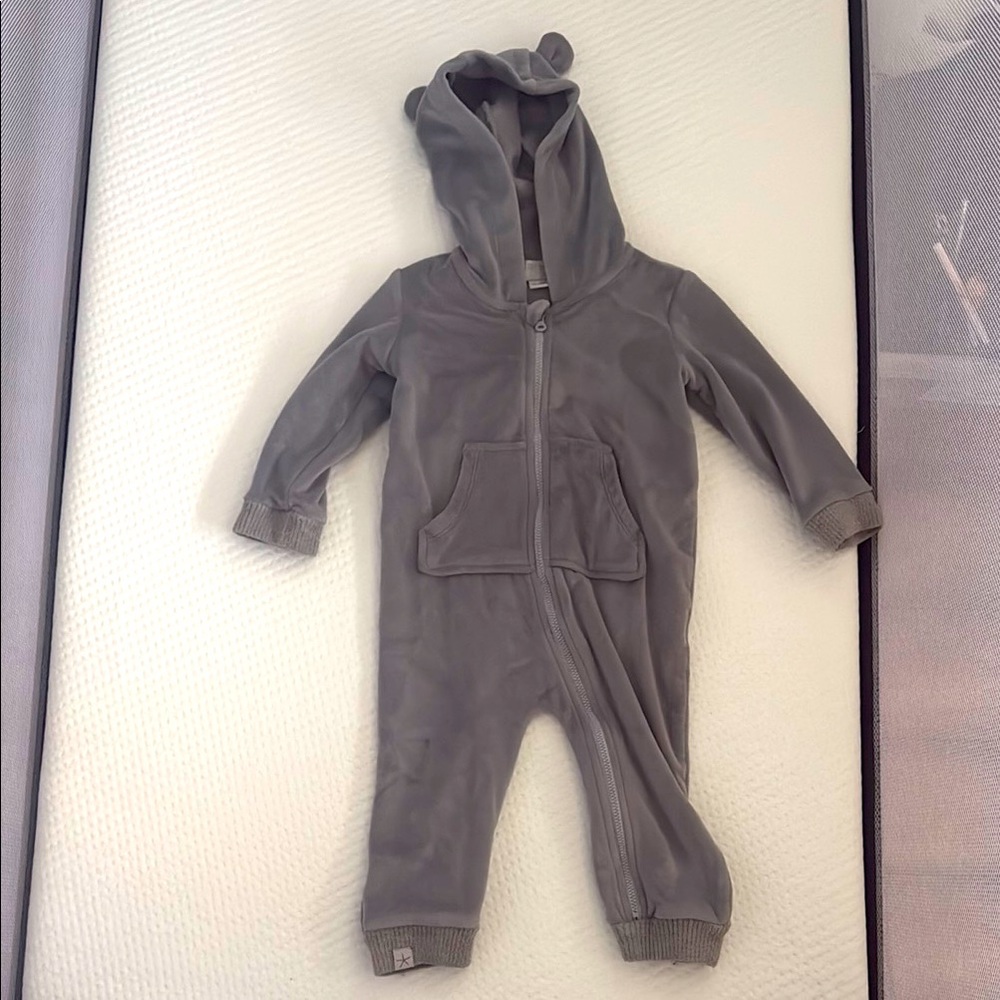 Barefoot Dreams Luxechic Gray Kids One Piece